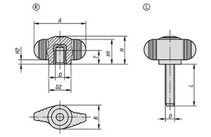 Flügelgriffe "Miniwing" Biopolymer